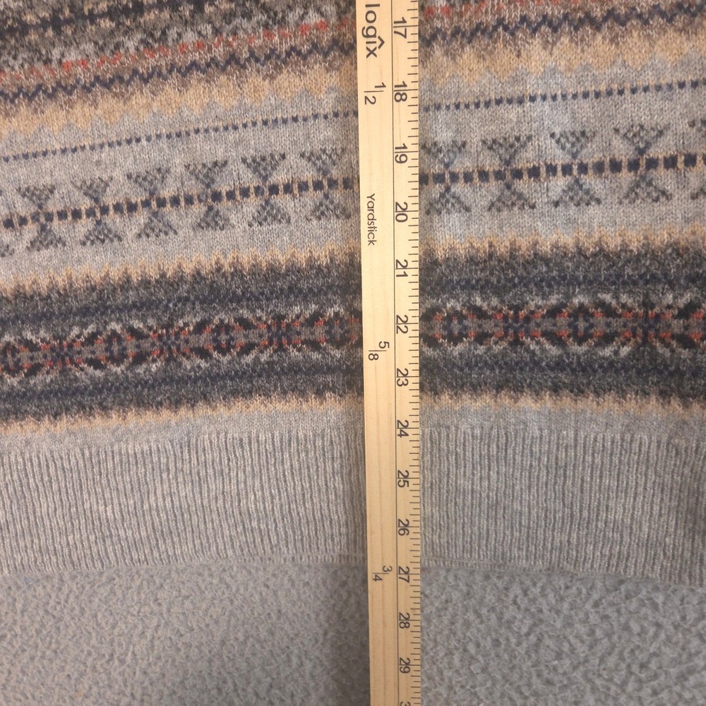 J.Crew Sweater Mens L Fair Isle Lambswool Nylon Crewneck Pullover Mercantile - Picture 7 of 9